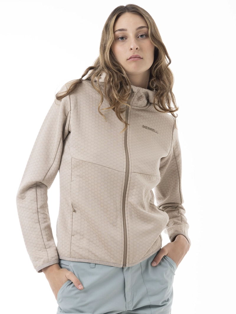 POLERON MUJER HEX GRID FLEECE BEIGE MERRELL - 2