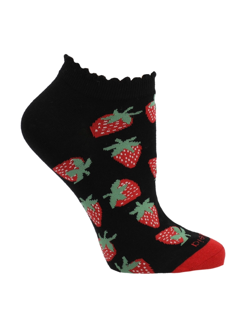 CALCETIN MUJER PED STRAWBERRY NEGRO AZALEIA - 1