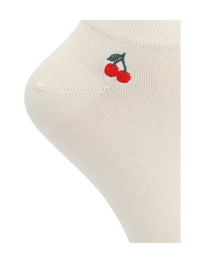 CALCETIN MUJER PED EMB CHERRY BEIGE AZALEIA - 2