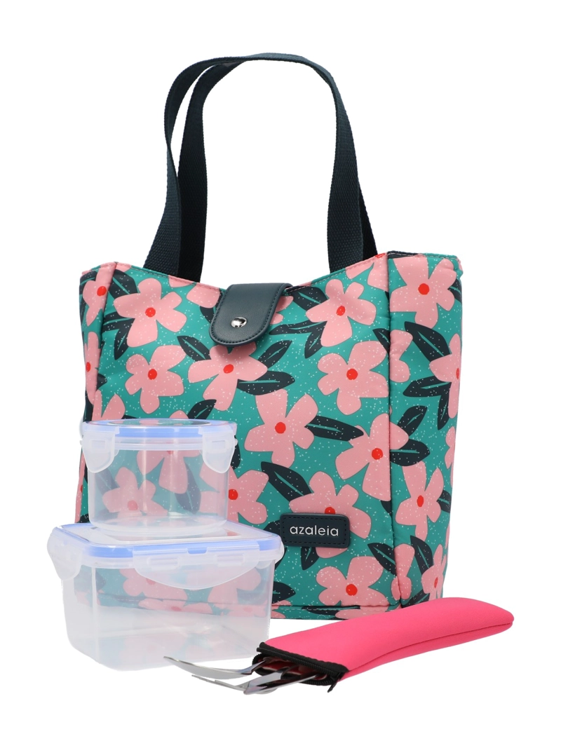 LONCHERA MUJER FLOWR LUNCHBOX TURQUESA AZALEIA - 3