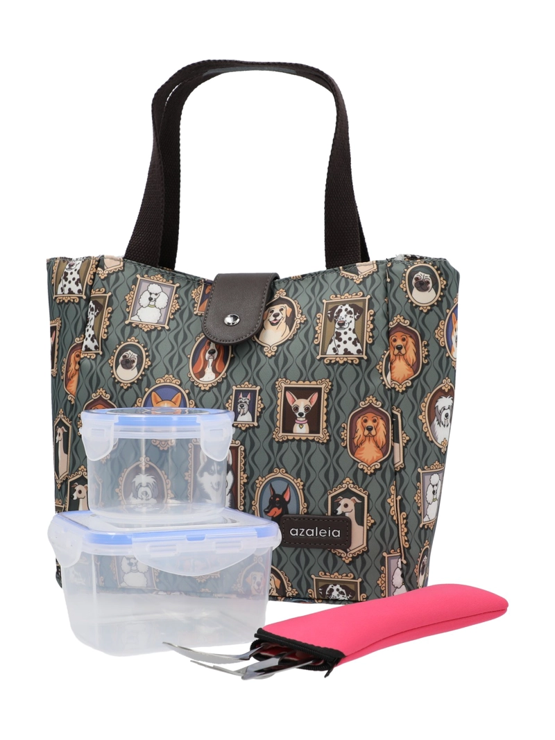 LONCHERA MUJER DOGS LUNCHBOX TAUPE AZALEIA - 3