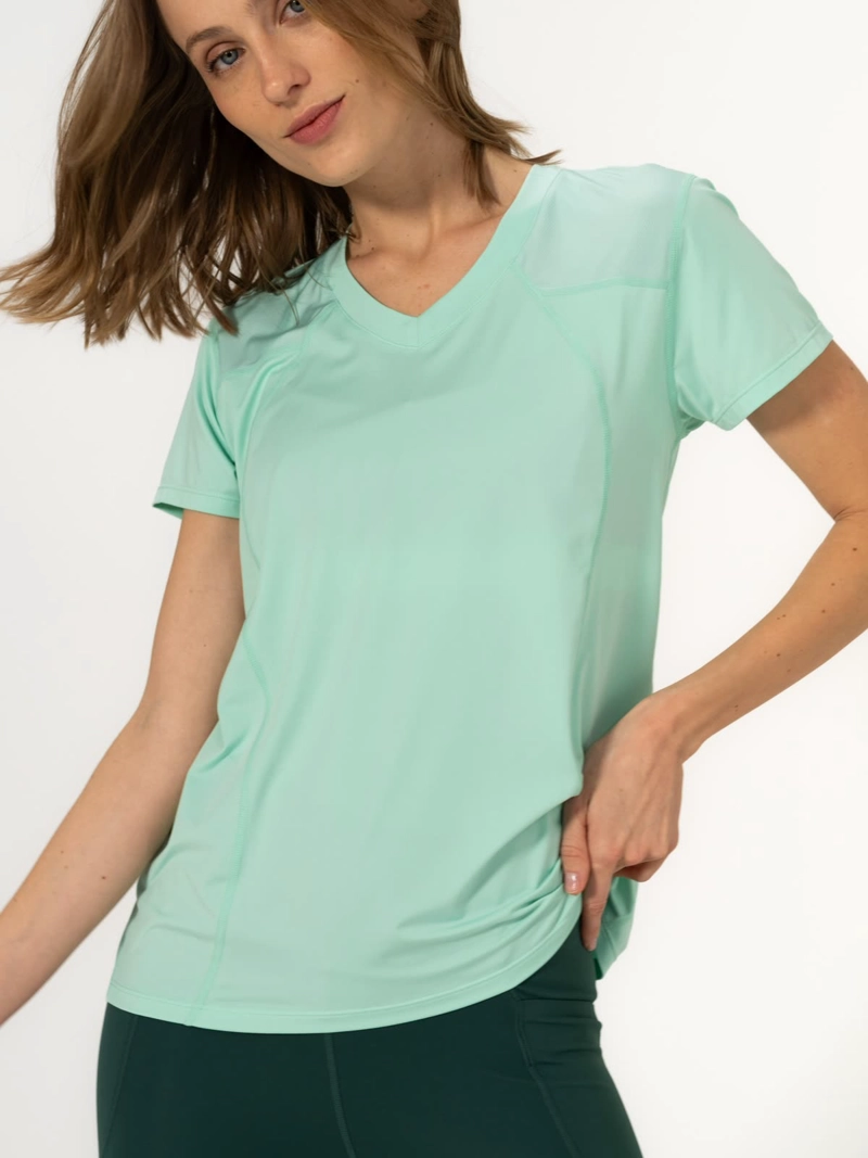 POLERA V NECK ALI REC TURQUESA MUJER BSOUL - 1