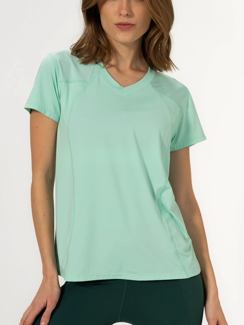 POLERA V NECK ALI REC TURQUESA MUJER BSOUL - 4