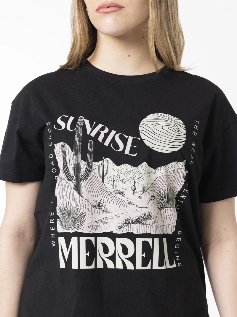 POLERA MANGA CORTA MUJER BIGPRINT BAMBOO NEGRO MERRELL - 4