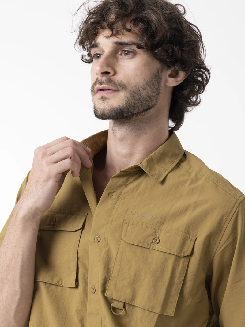 CAMISA MANGA CORTA HOMBRE SPF TECH MOSTAZA MERRELL - 4