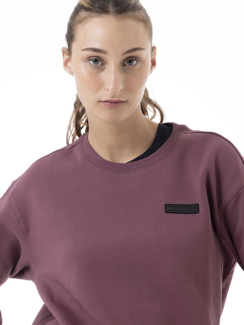POLERON MUJER URBAN ESSENTIAL CREWNECK MORADO MERRELL - 2