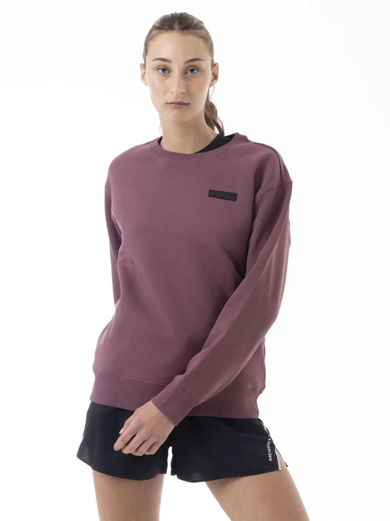 POLERON MUJER URBAN ESSENTIAL CREWNECK MORADO MERRELL - 4