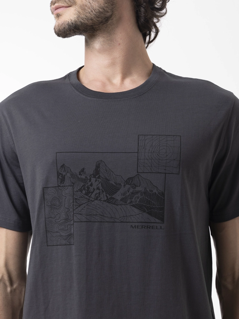 POLERA MANGA CORTA HOMBRE GRAPHIC GRIS OSCURO MERRELL - 2