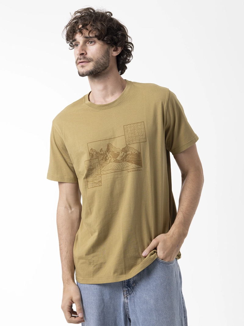 POLERA MANGA CORTA HOMBRE GRAPHIC MOSTAZA MERRELL - 1