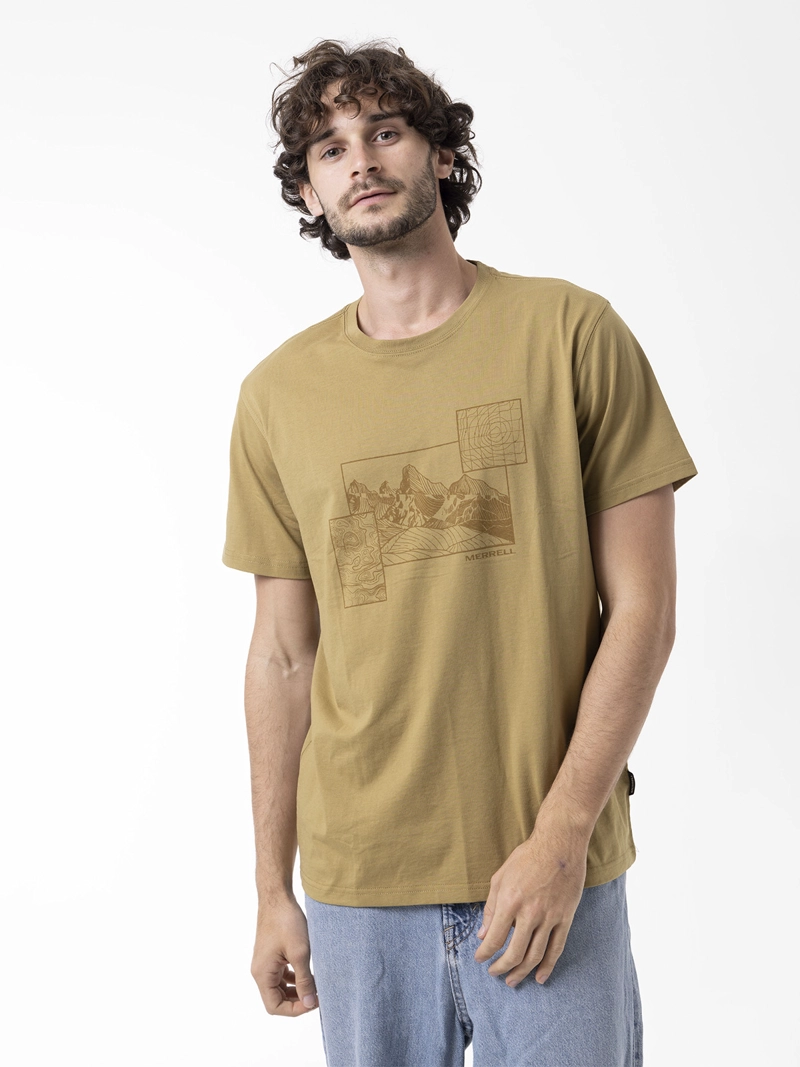 POLERA MANGA CORTA HOMBRE GRAPHIC MOSTAZA MERRELL - 2