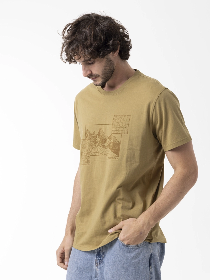 POLERA MANGA CORTA HOMBRE GRAPHIC MOSTAZA MERRELL - 5