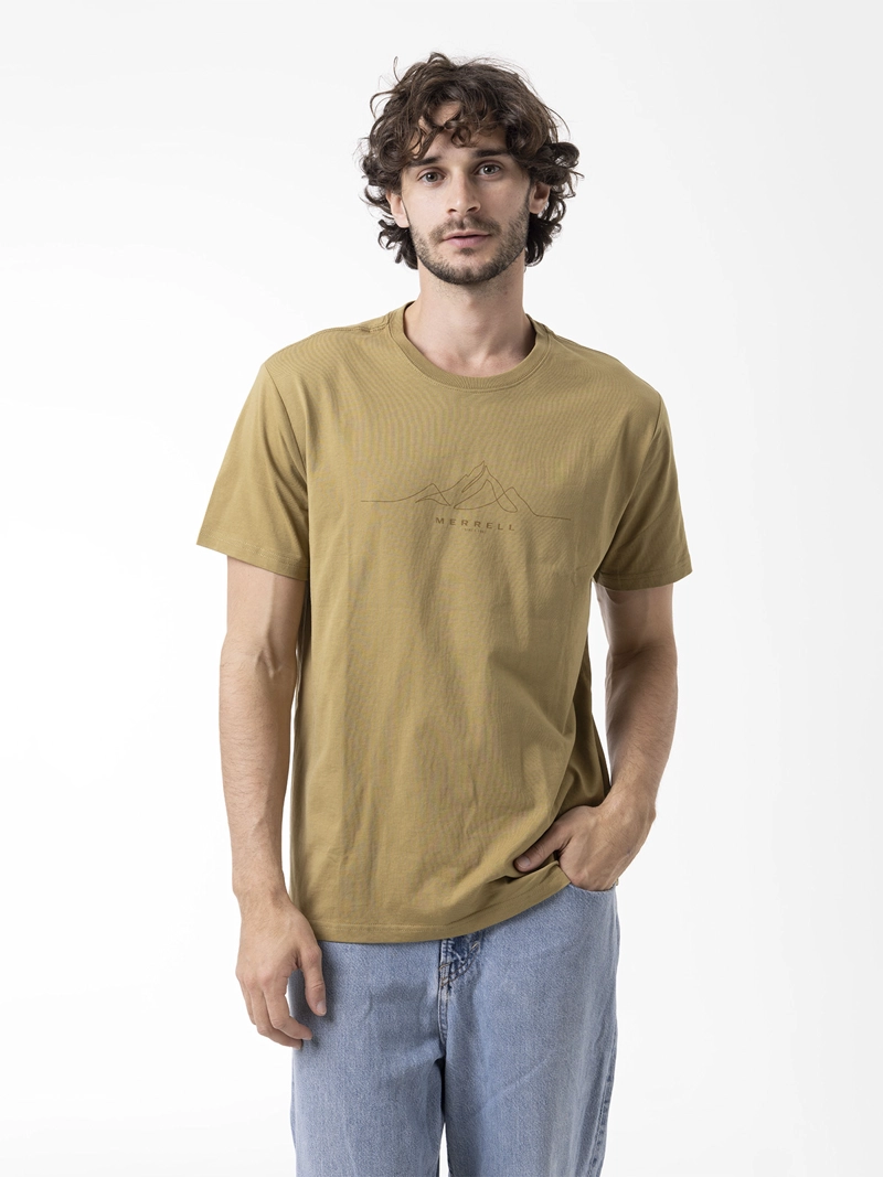 POLERA MANGA CORTA HOMBRE LOGO CORE MOSTAZA MERRELL - 2
