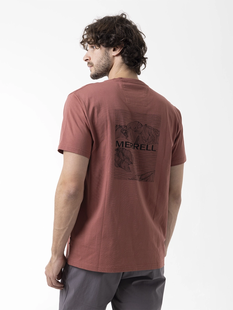 POLERA MANGA CORTA HOMBRE BACKPRINT ROJO MERRELL - 4