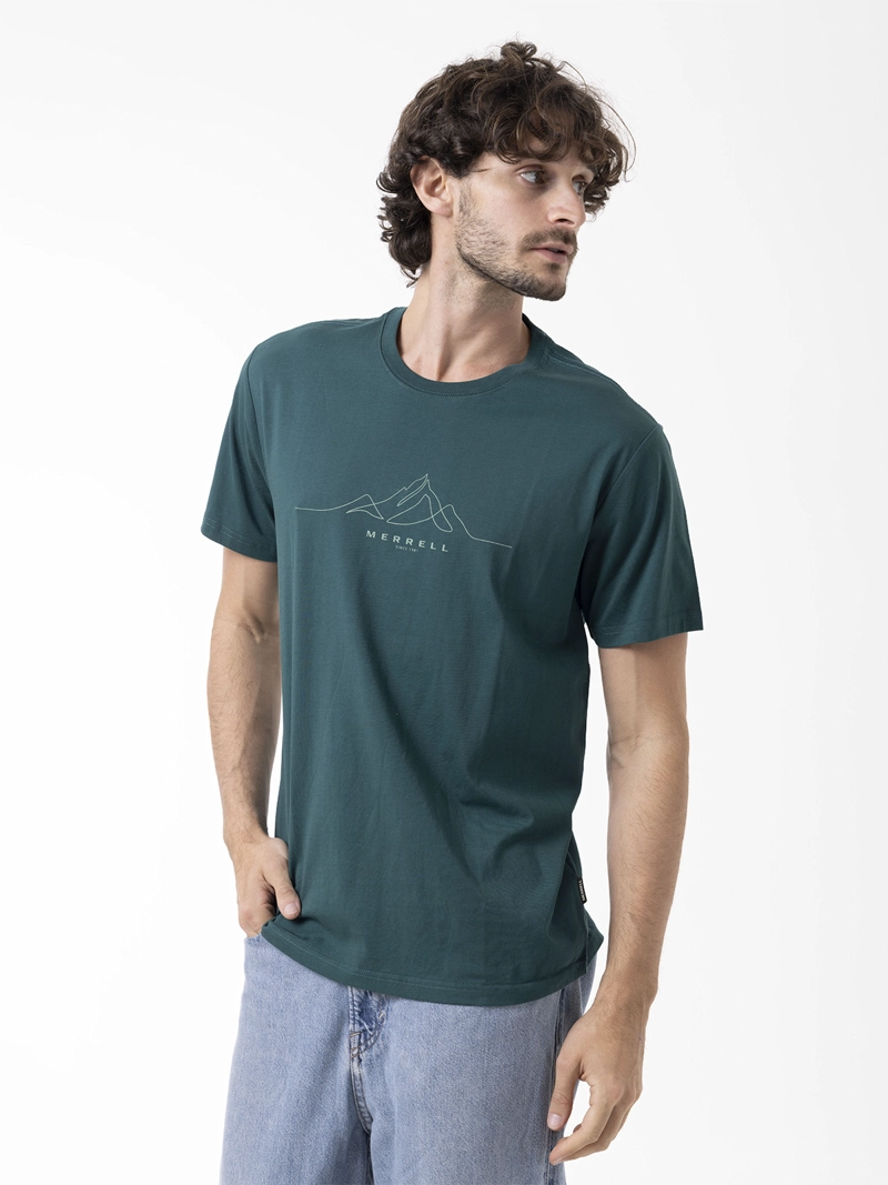 POLERA MANGA CORTA HOMBRE LOGO CORE VERDE MERRELL - 1