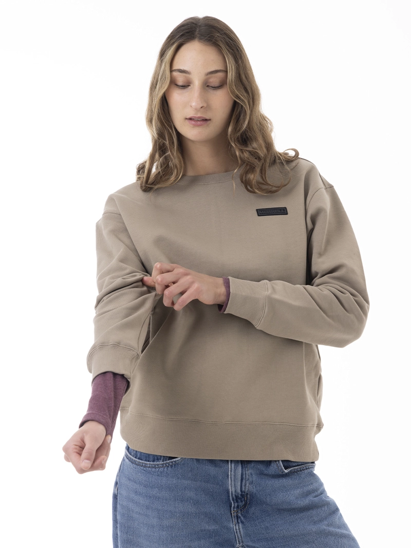 POLERON MUJER URBAN ESSENTIAL CREWNECK BEIGE MERRELL - 1