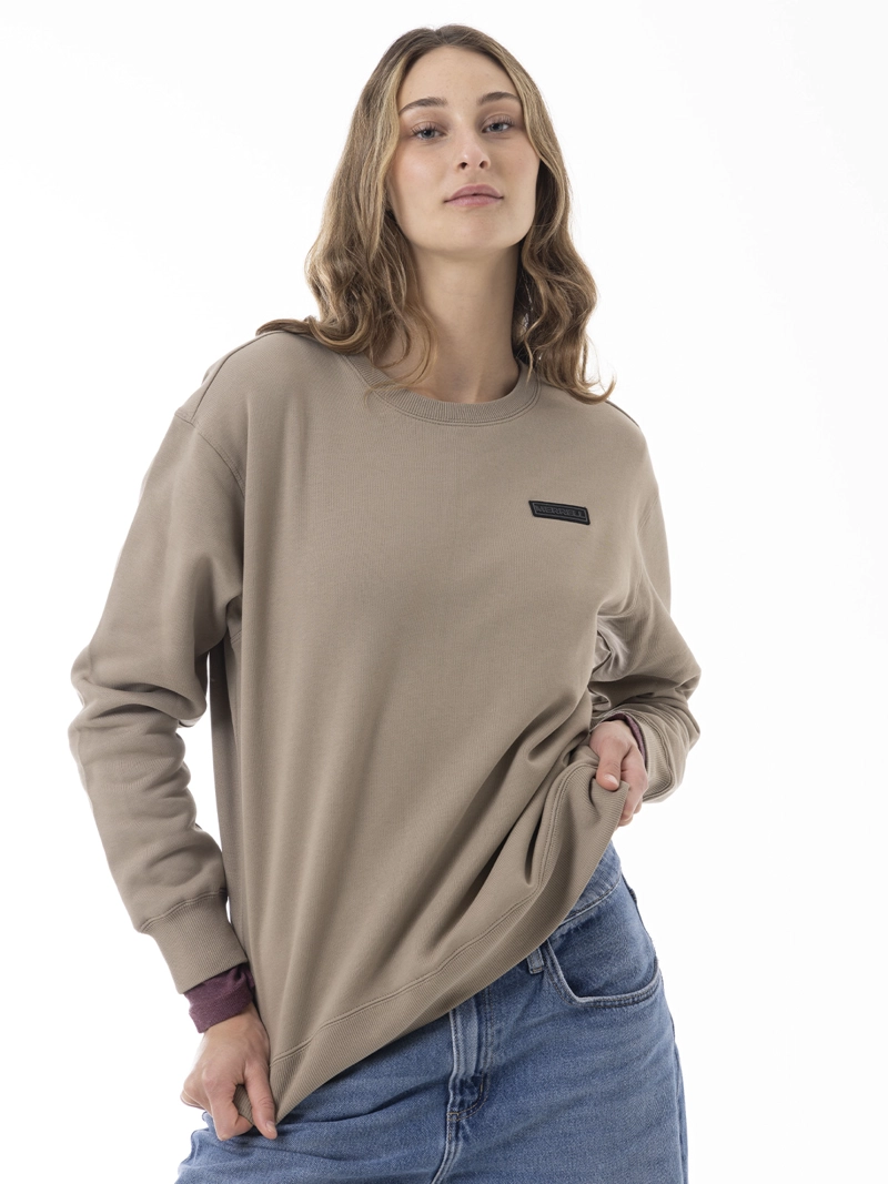 POLERON MUJER URBAN ESSENTIAL CREWNECK BEIGE MERRELL - 2