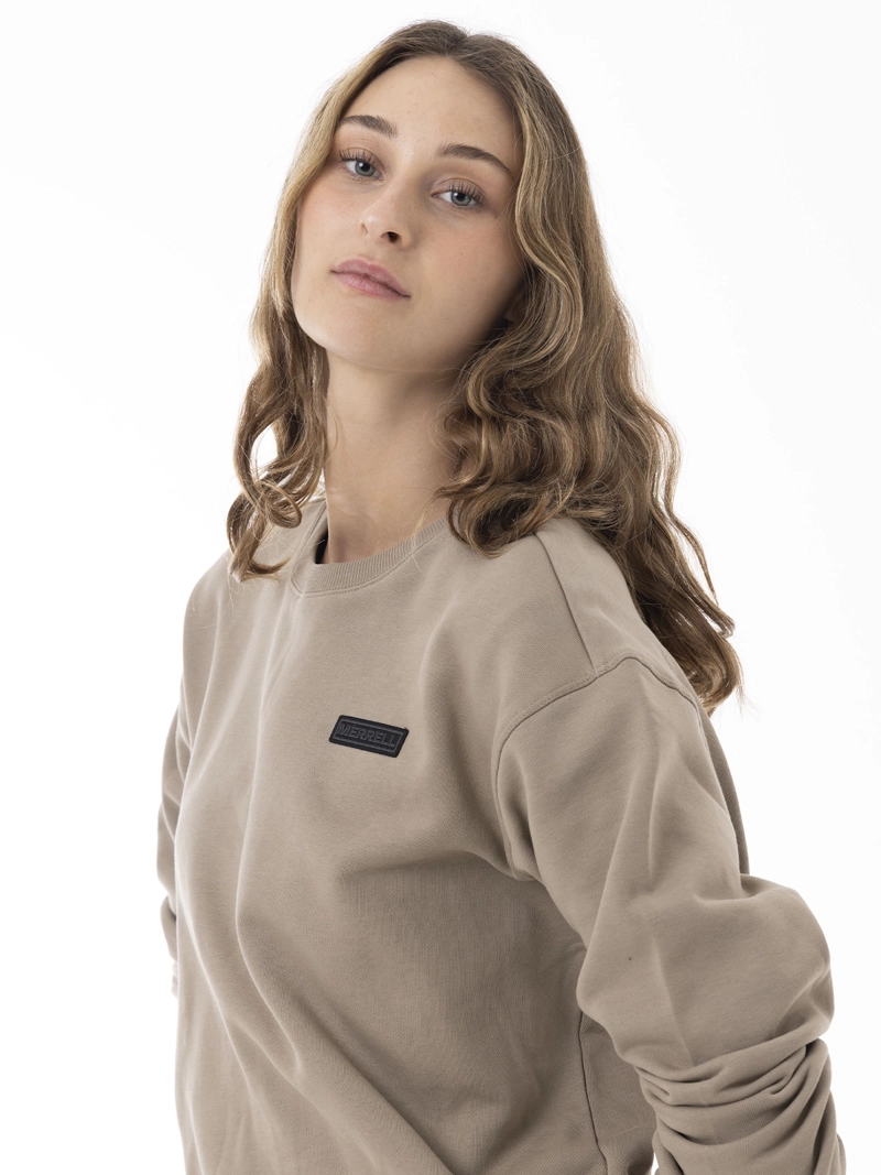 POLERON MUJER URBAN ESSENTIAL CREWNECK BEIGE MERRELL - 4