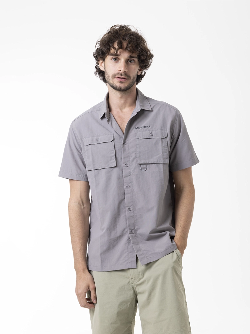 CAMISA MANGA CORTA HOMBRE SPF TECH GRIS MERRELL - 1