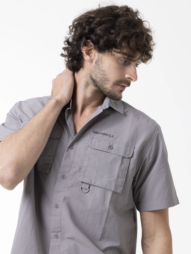 CAMISA MANGA CORTA HOMBRE SPF TECH GRIS MERRELL - 2