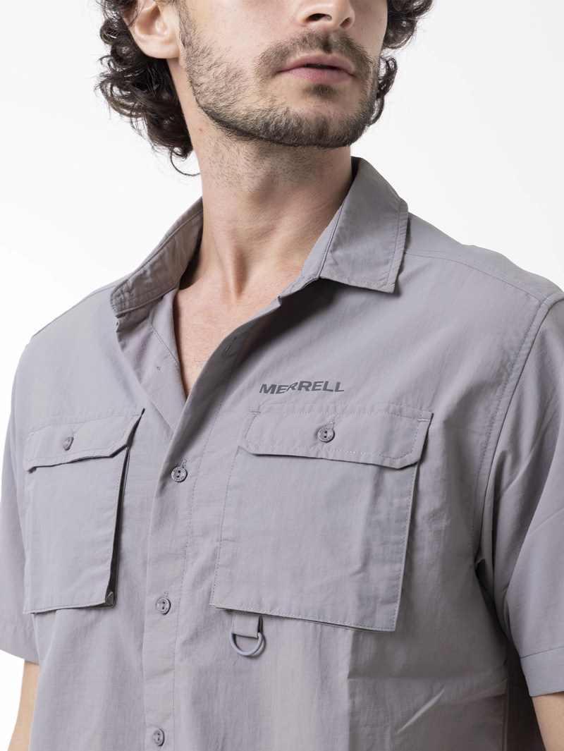 CAMISA MANGA CORTA HOMBRE SPF TECH GRIS MERRELL - 4
