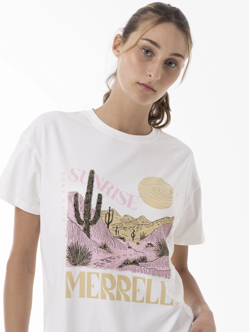 POLERA MANGA CORTA MUJER BIGPRINT BAMBOO BLANCO MERRELL - 2