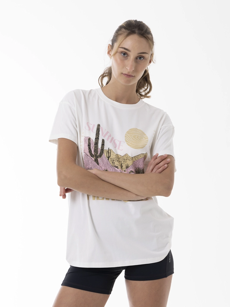POLERA MANGA CORTA MUJER BIGPRINT BAMBOO BLANCO MERRELL - 4