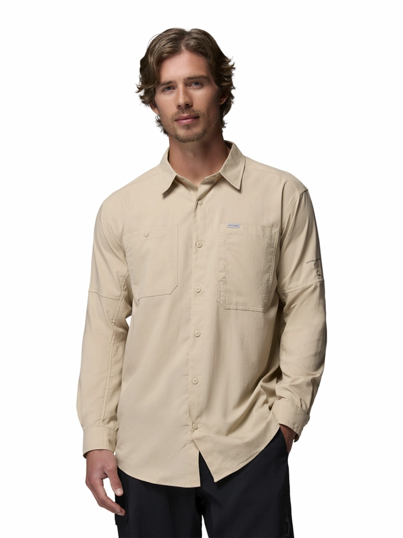 CAMISA ML HOMBRE SILVER RIDGE UTILITY BEIGE COLUMBIA - 1