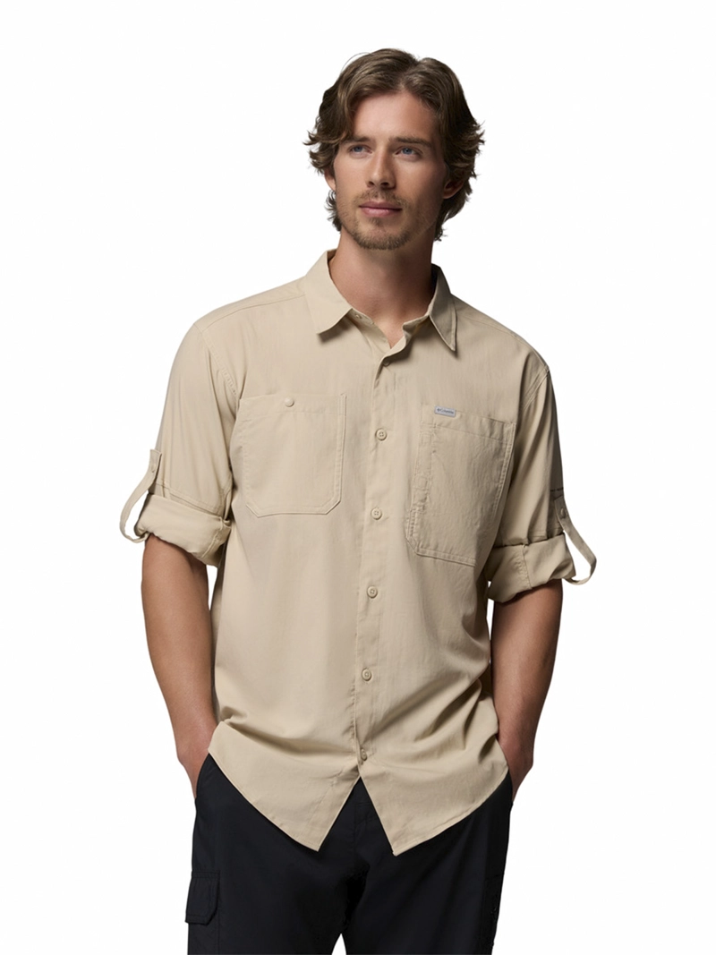 CAMISA ML HOMBRE SILVER RIDGE UTILITY BEIGE COLUMBIA - 2