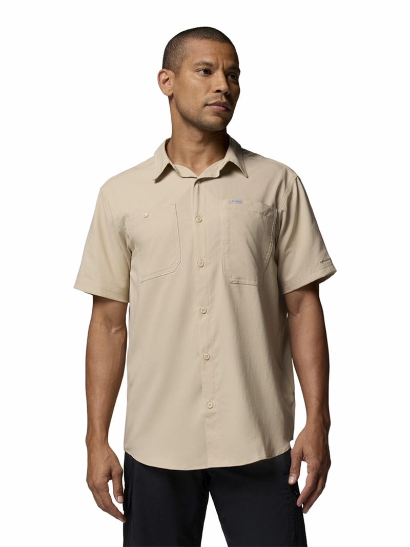 POLERA HOMBRE SILVER RIDGE II SS BEIGE COLUMBIA - 1
