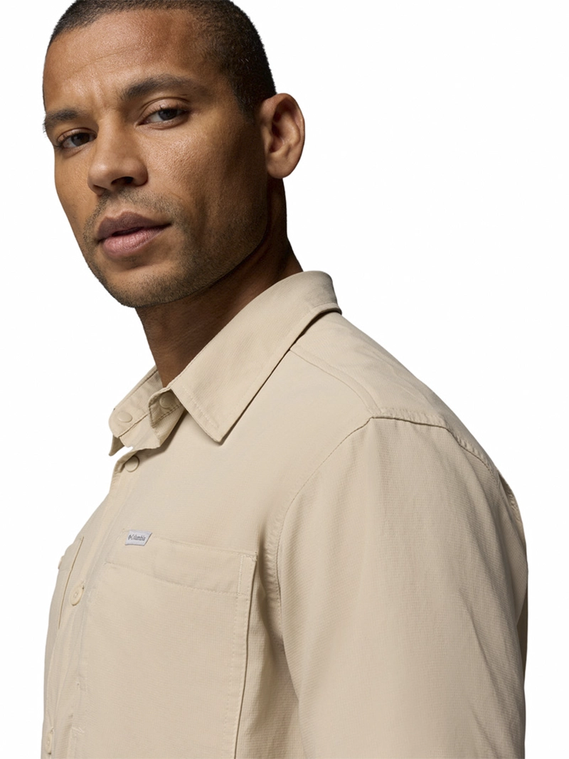 POLERA HOMBRE SILVER RIDGE II SS BEIGE COLUMBIA - 4