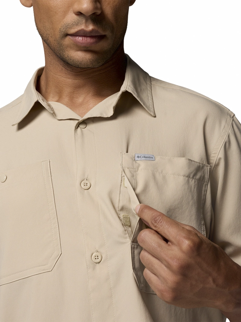 POLERA HOMBRE SILVER RIDGE II SS BEIGE COLUMBIA - 5