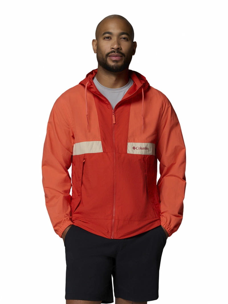 CORTAVIENTO HOMBRE SPIRE VALLEY HOODED NARANJA COLUMBIA - 1