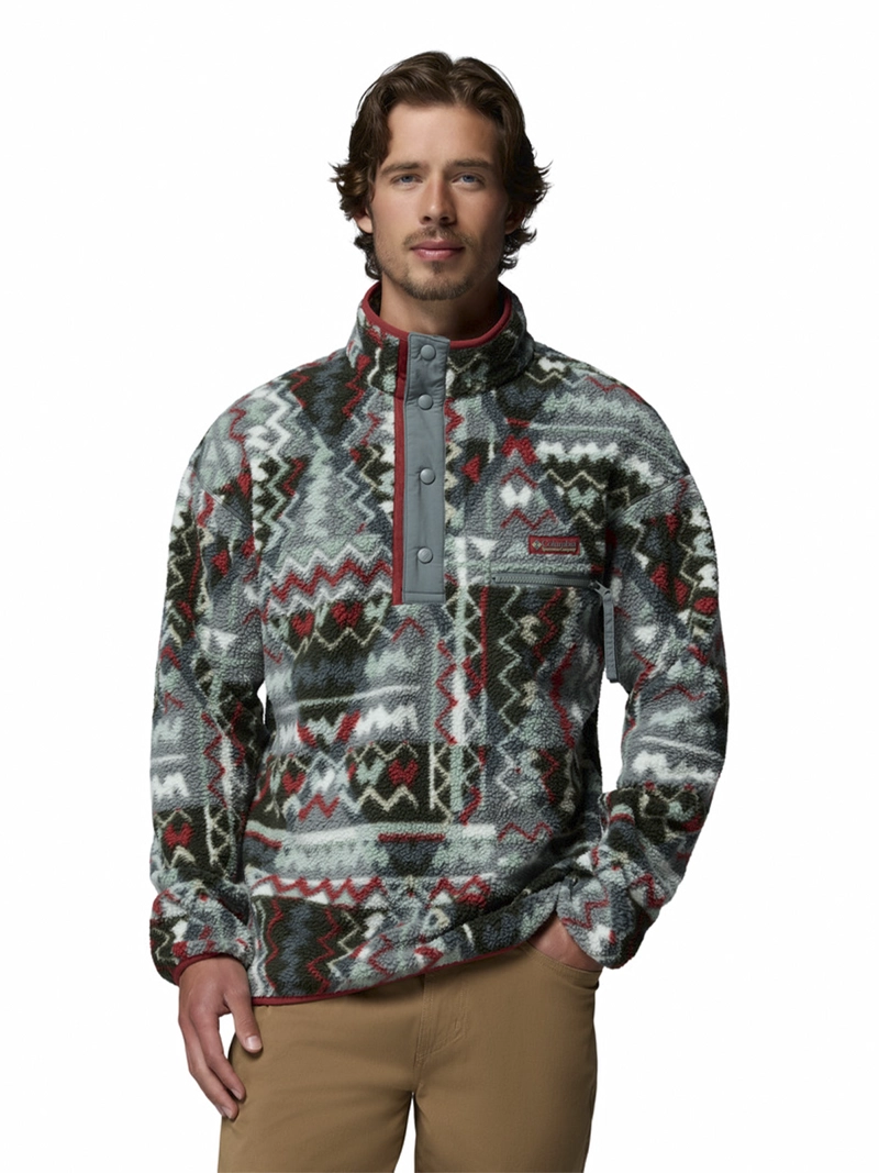 POLAR HOMBRE HELVETIA SNAP FLEECE GRIS COLUMBIA - 1
