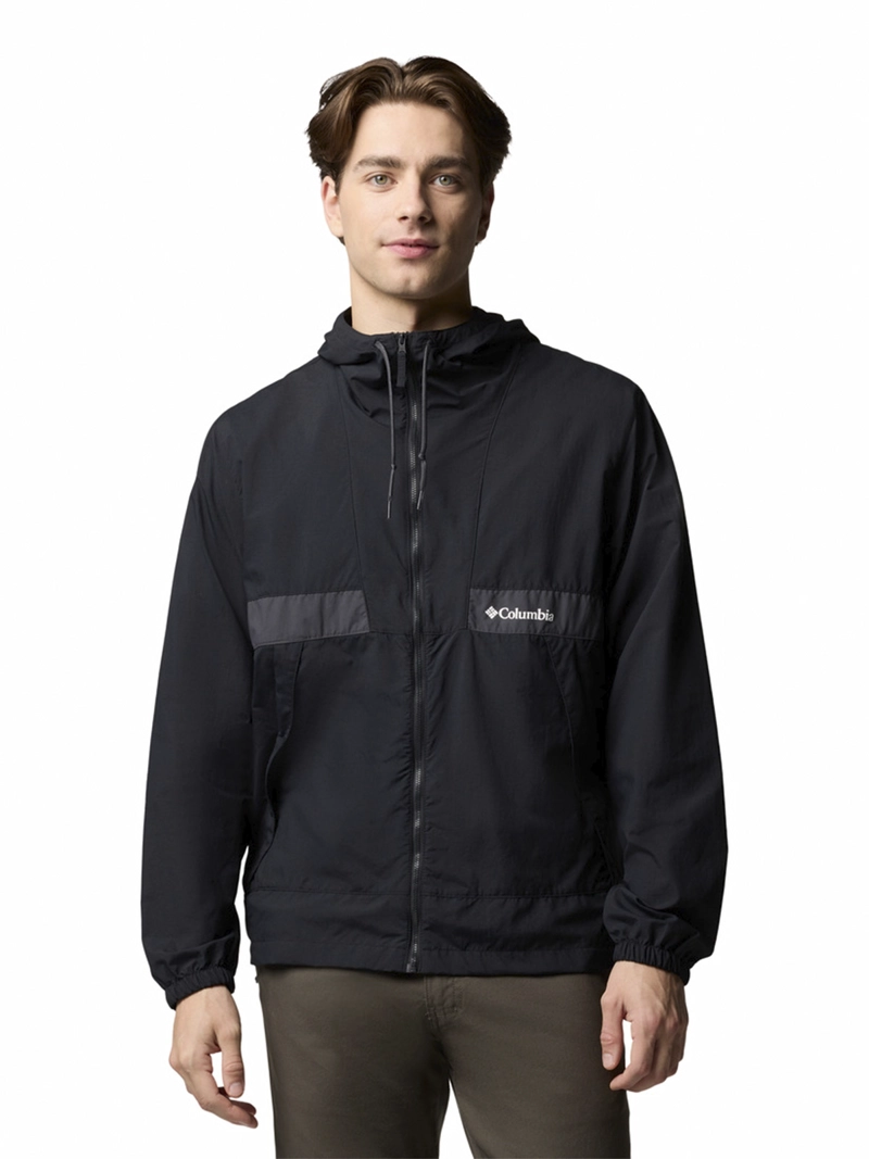 CORTAVIENTO HOMBRE SPIRE VALLEY HOODED NEGRO COLUMBIA - 1