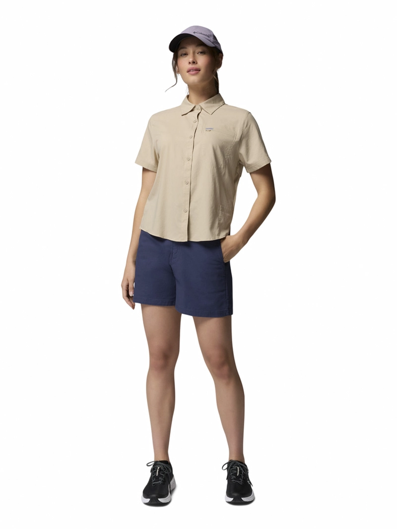 BLUSA RECYCLED MUJER SILVER RID UTILITY BEIGE COLUMBIA - 7