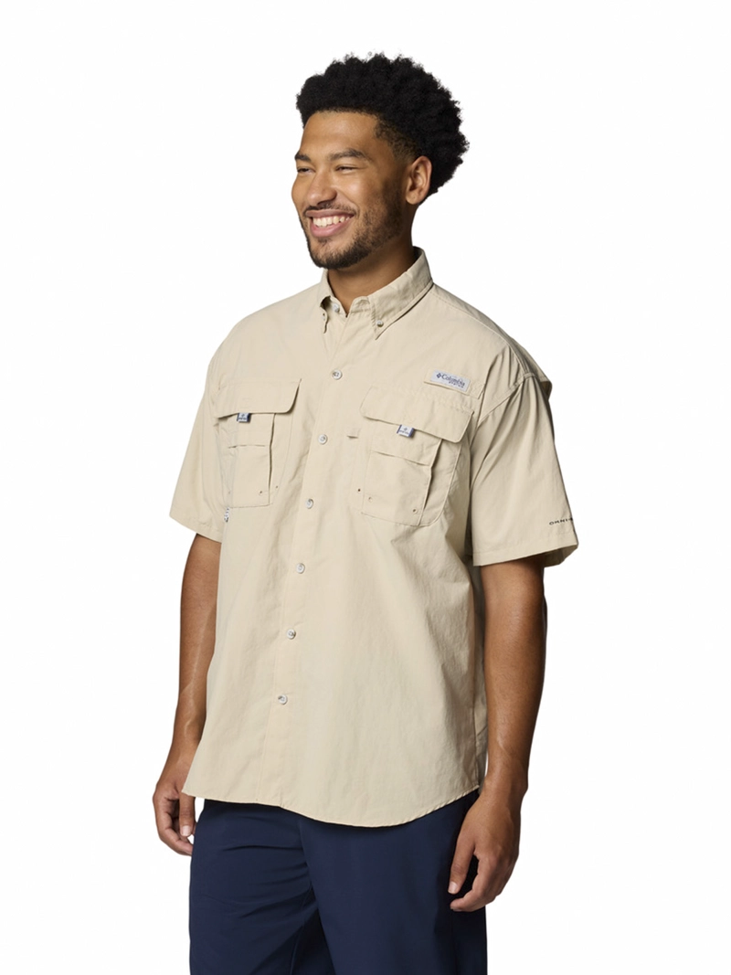 CAMISA HOMBRE BAHAMA II S/S SHIRT BEIGE COLUMBIA - 2
