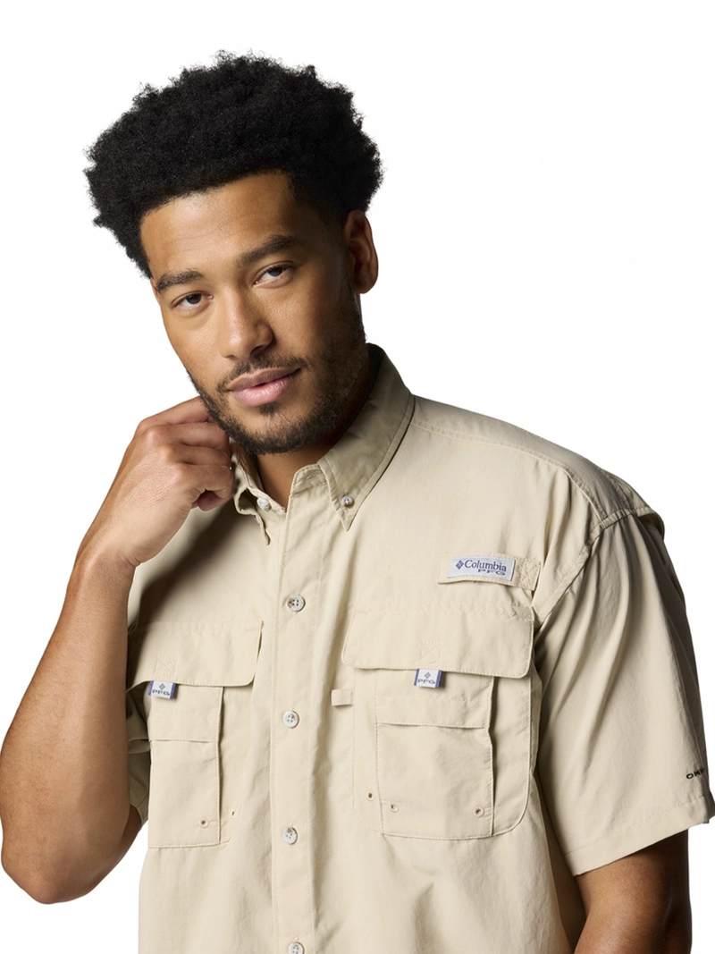CAMISA HOMBRE BAHAMA II S/S SHIRT BEIGE COLUMBIA - 4