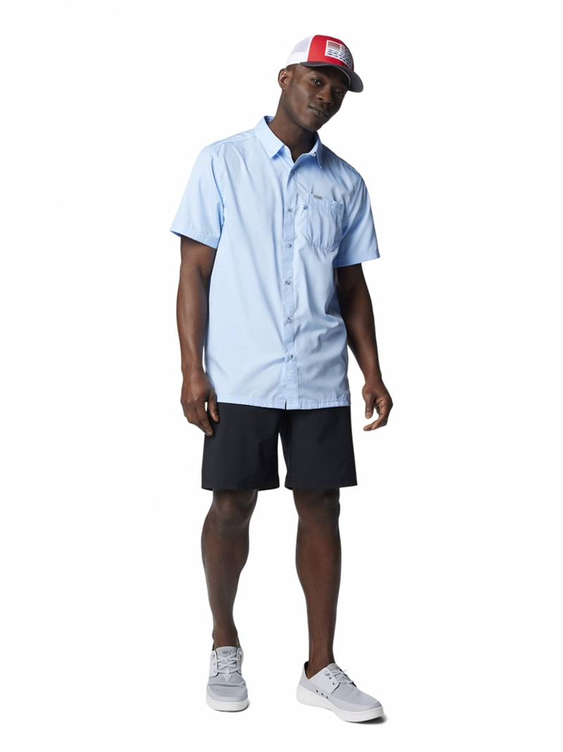 CAMISA HOMBRE SLACK TIDE CAMP CELESTE COLUMBIA - 7