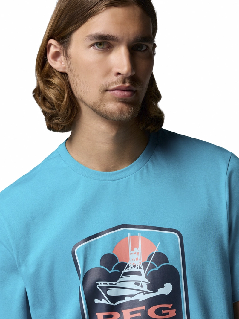 POLERA HOMBRE PFG SHIELD SS CELESTE COLUMBIA - 4