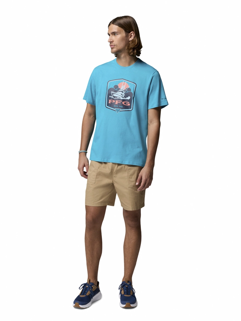 POLERA HOMBRE PFG SHIELD SS CELESTE COLUMBIA - 6