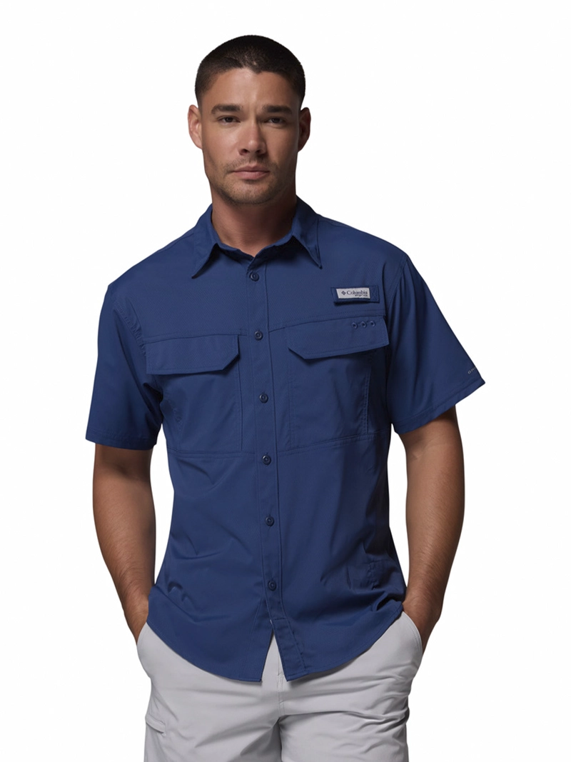 CAMISA HOMBRE SKIFF GUIDE II SHORT AZUL COLUMBIA - 1