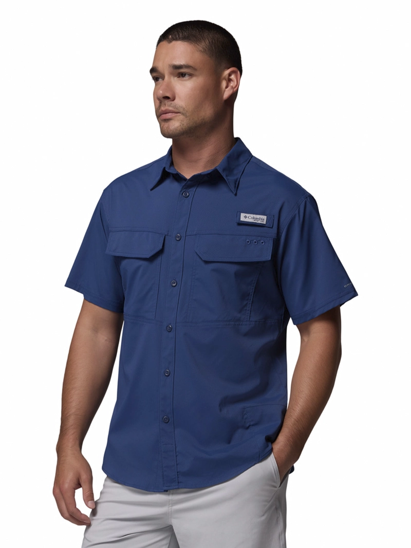 CAMISA HOMBRE SKIFF GUIDE II SHORT AZUL COLUMBIA - 2