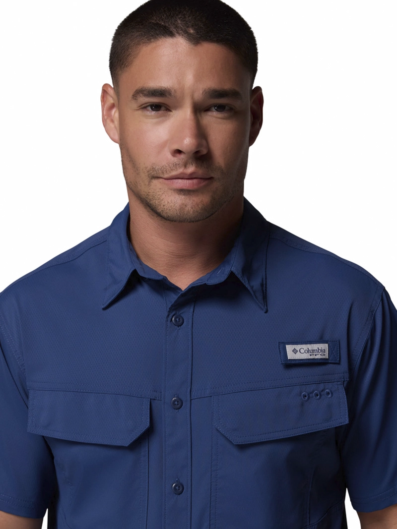 CAMISA HOMBRE SKIFF GUIDE II SHORT AZUL COLUMBIA - 4