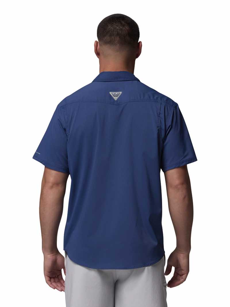 CAMISA HOMBRE SKIFF GUIDE II SHORT AZUL COLUMBIA - 8