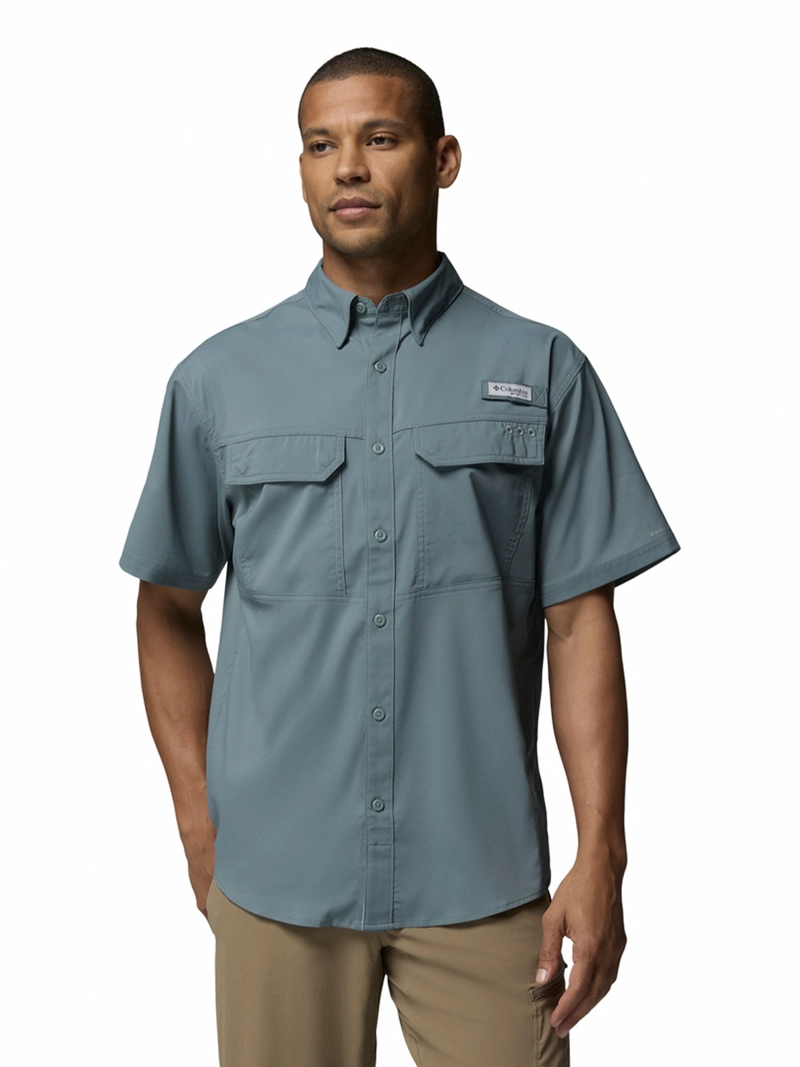 CAMISA HOMBRE SKIFF GUIDE II SHORT GRIS COLUMBIA - 1