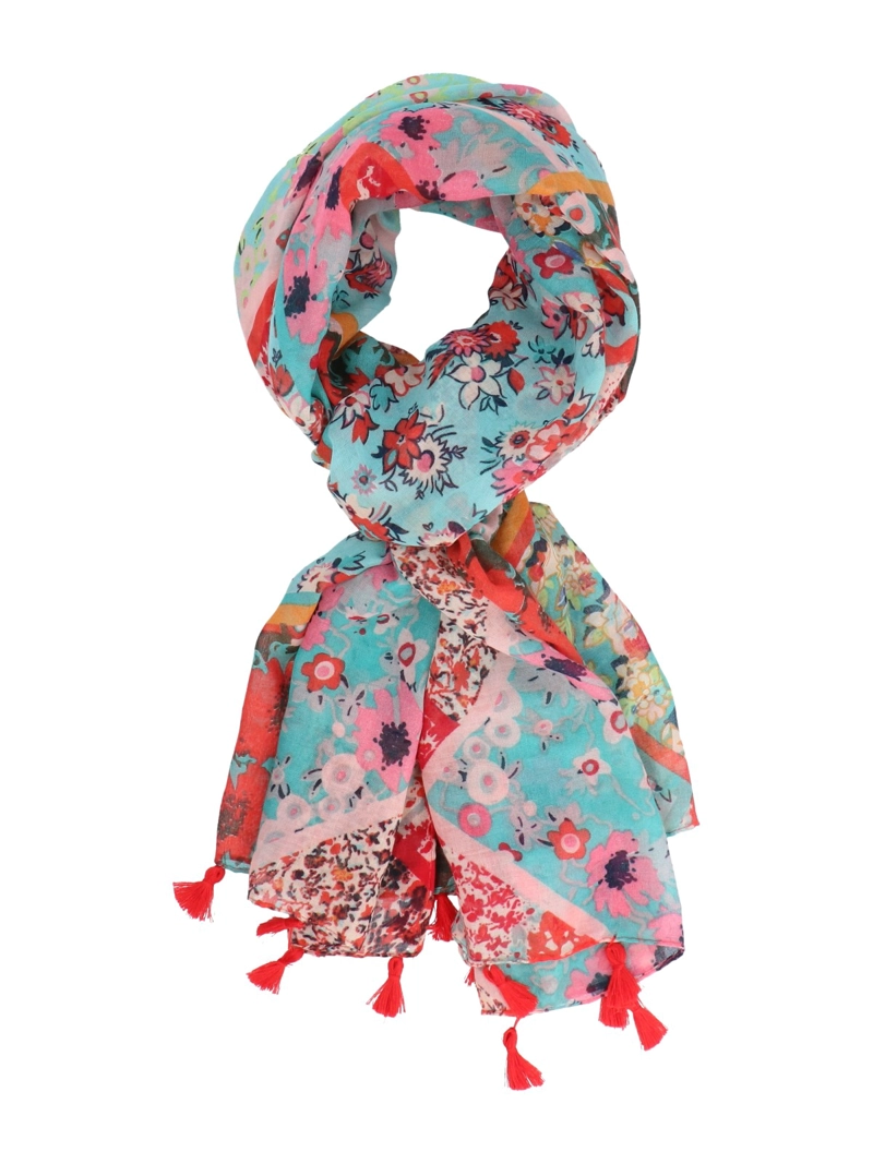 PAÑUELO MUJER FLOWER SCARF ROJO AZALEIA - 1