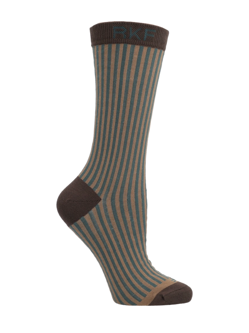 Calcetín Bambú Mujer C Stripes Turquesa Rockford - 1