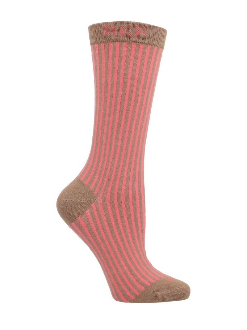 Calcetín Bambú Mujer C Stripes Rosado Rockford - 1