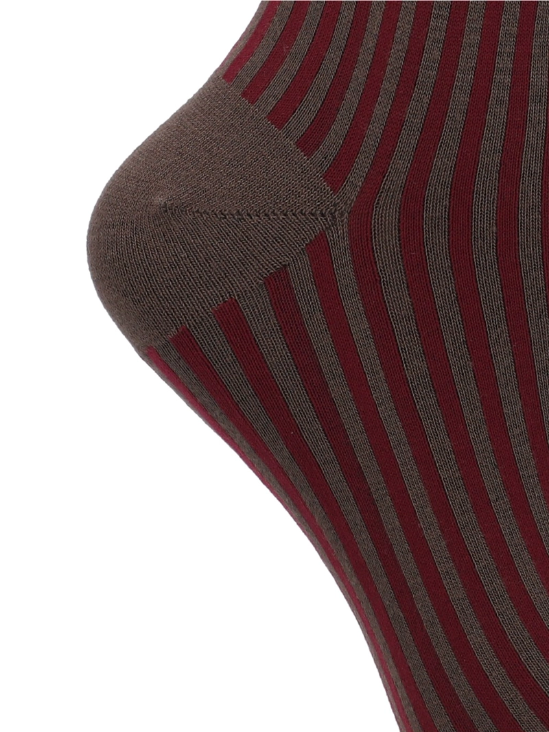 Calcetín Bambú Mujer C Stripes Burdeo Rockford - 2