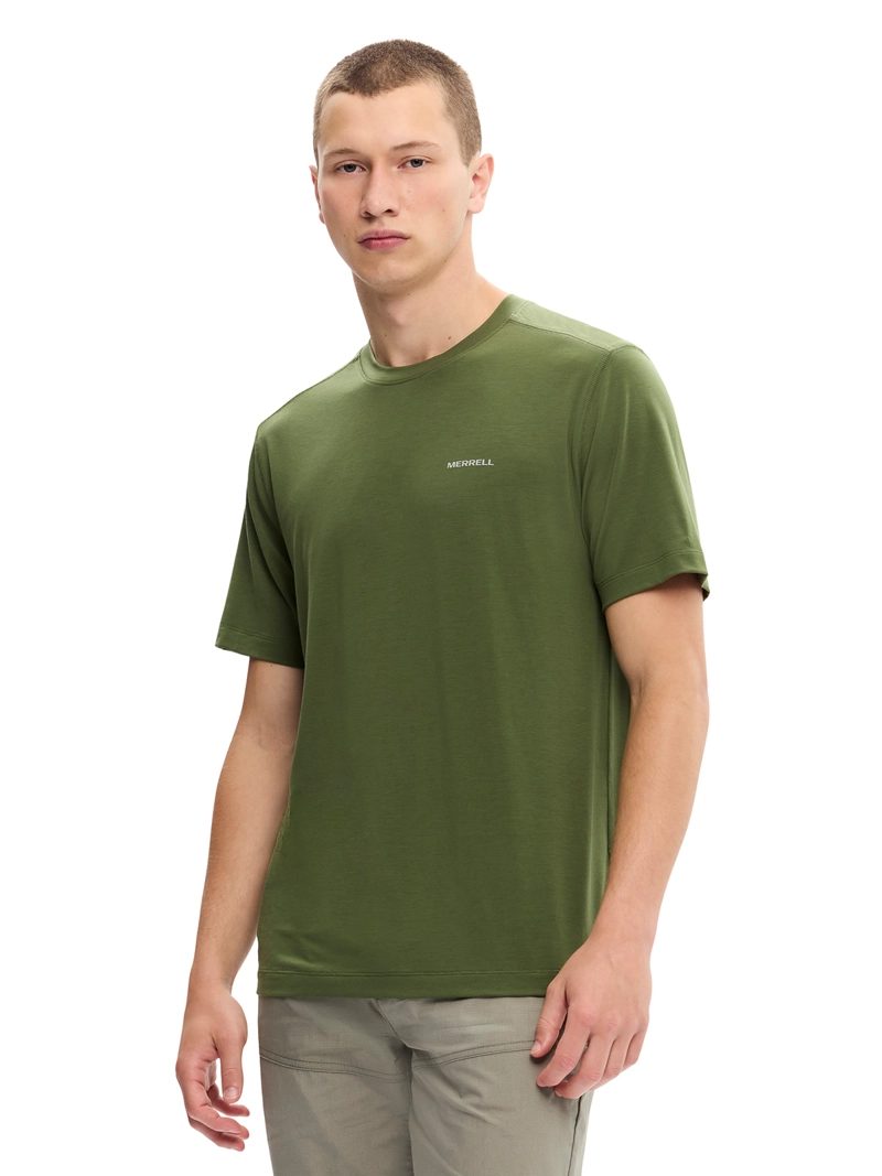 POLERA MC HOMBRE VISTA TENCEL TEE VERDE MERRELL - 1